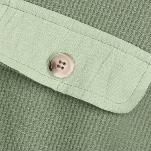 Sage Green Casual Lapel Pocket Button-down Shirt Shacket Lg NW(Great for layers) - Picture 4 of 4